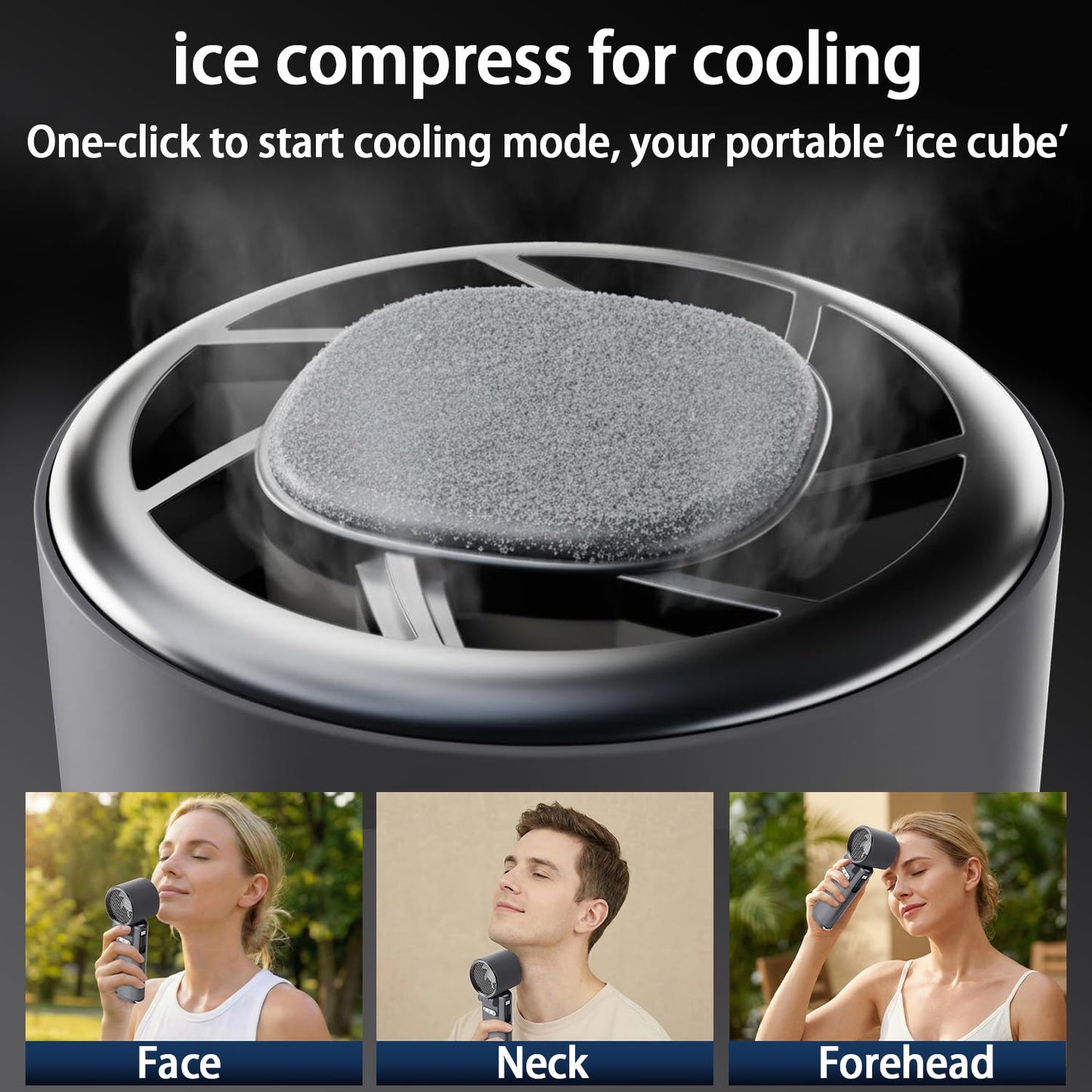 9000mAh Handheld Fan, Rechargeable Portable Fan with Power Bank Function