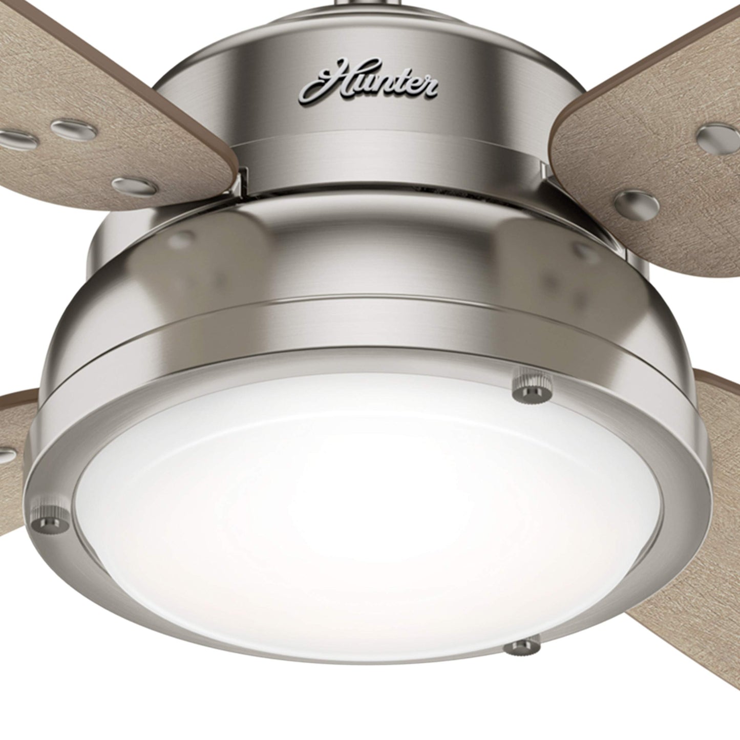 Hunter Fan 52 inch Casual Brushed Nickel Indoor Ceiling Fan with Light Kit and Remote Control (Renewed)