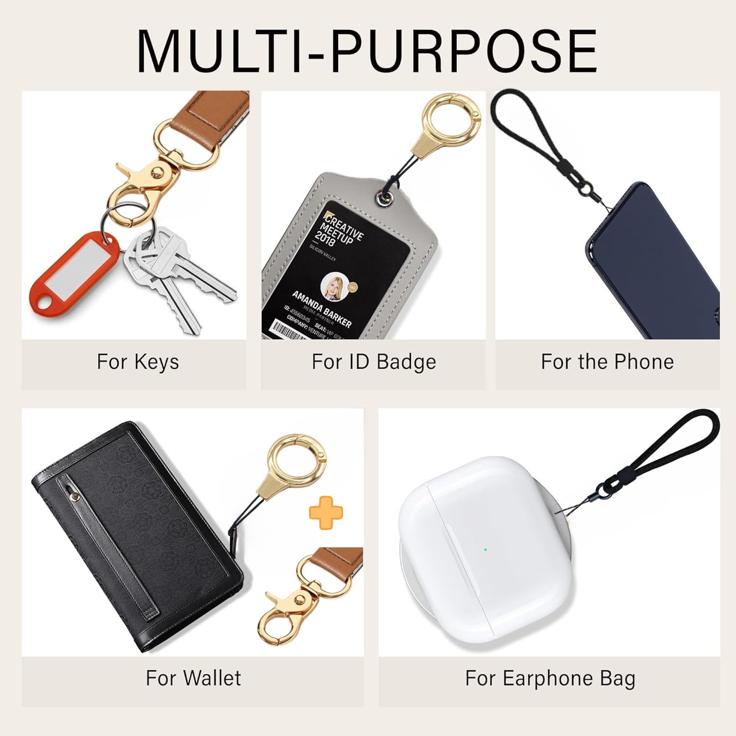 KUKEANVO Wrist Lanyard, Keychain Wristlet Strap for Keys, Wallet, Id Holder, Cell Phone, Camera, Badges, Key Chain Holder