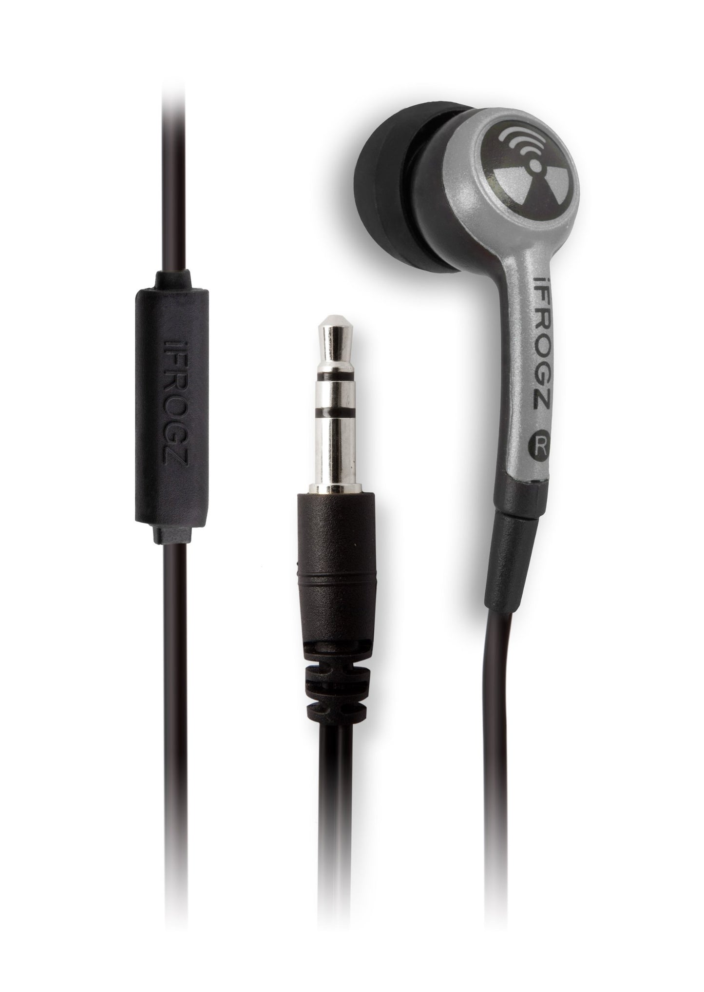 Earpollution EPD33-MIC-SILVER Plugz Earbuds with Mic - Retail Packaging - Silver