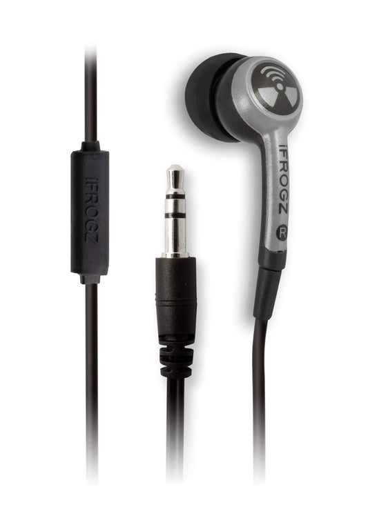 Earpollution EPD33-MIC-SILVER Plugz Earbuds with Mic - Retail Packaging - Silver