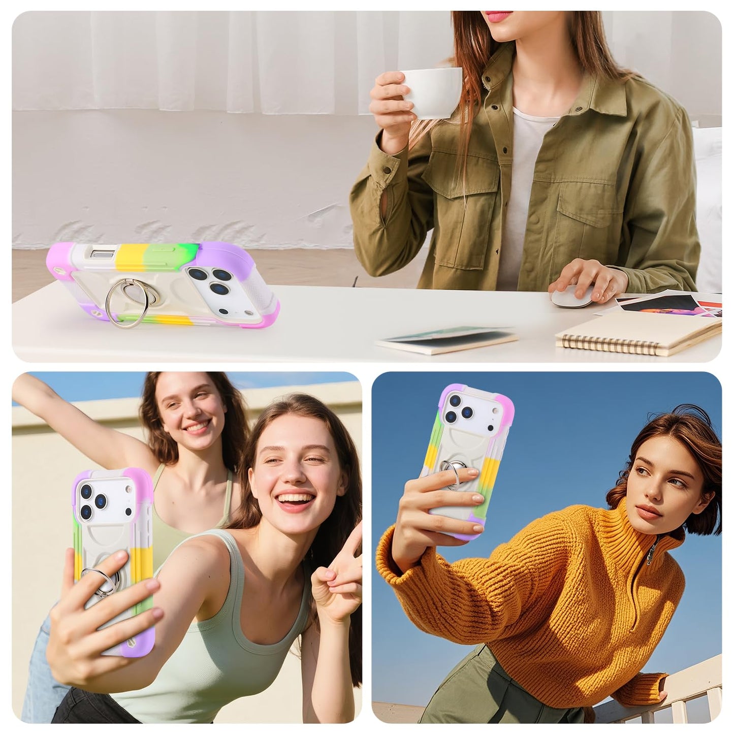 MARKILL Compatible with iPhone 17 Pro Max Case 6.9 Inch with Ring Stand, Heavy-Duty Military Grade Shockproof Phone Kids Cover for iPhone 17 Pro Max