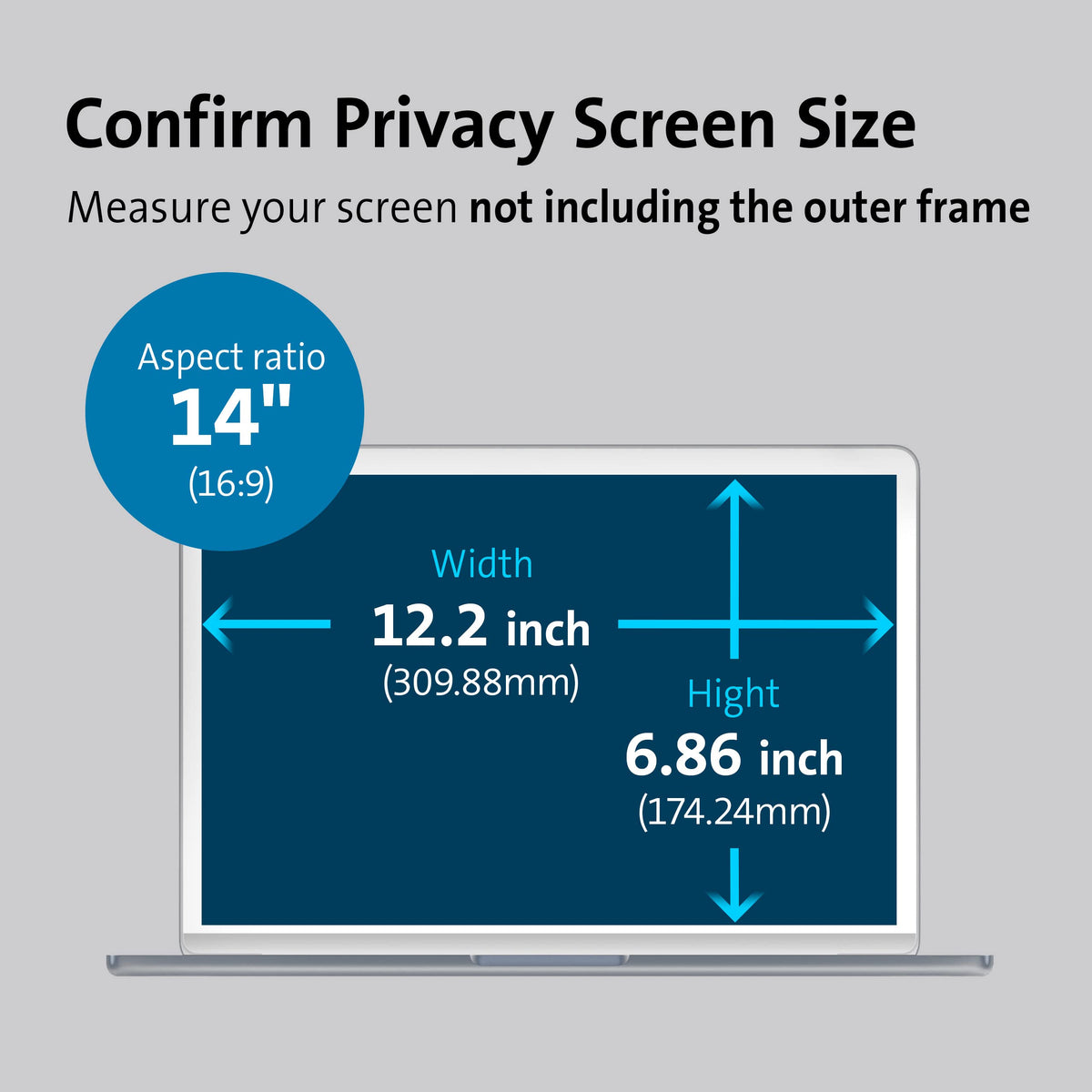 Kensington MagPro™ Magnetic Laptop Privacy Screen 14 inch, Removable 16:9 Laptop Privacy Filter, Anti-Glare, Blue Ray Reduction, Dell Latitude 5420