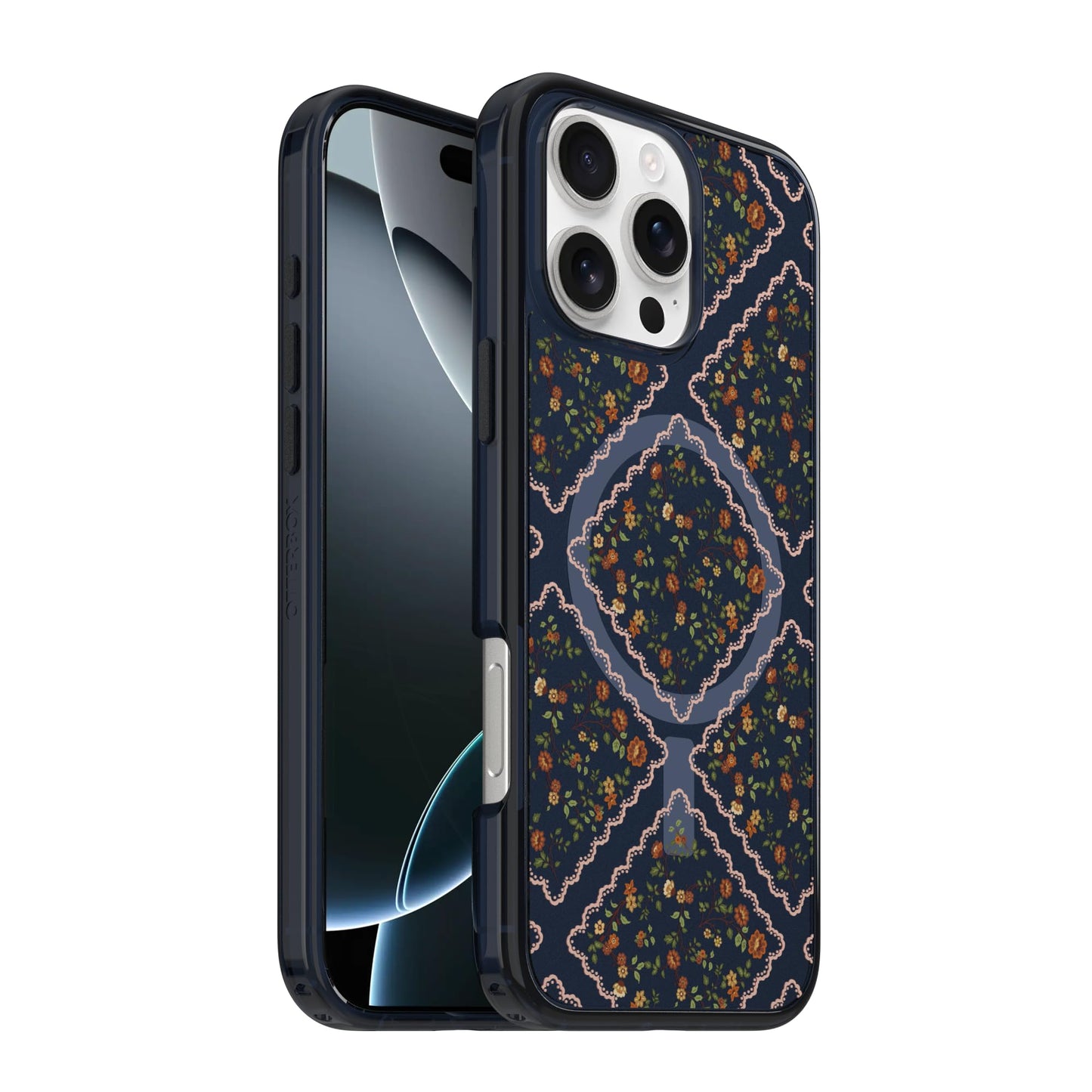 OtterBox iPhone 16 Pro Max Symmetry Series Clear Case - Floral Romance Blue - Ultra-Thin, Sleek iPhone Case, Floral iPhone Case