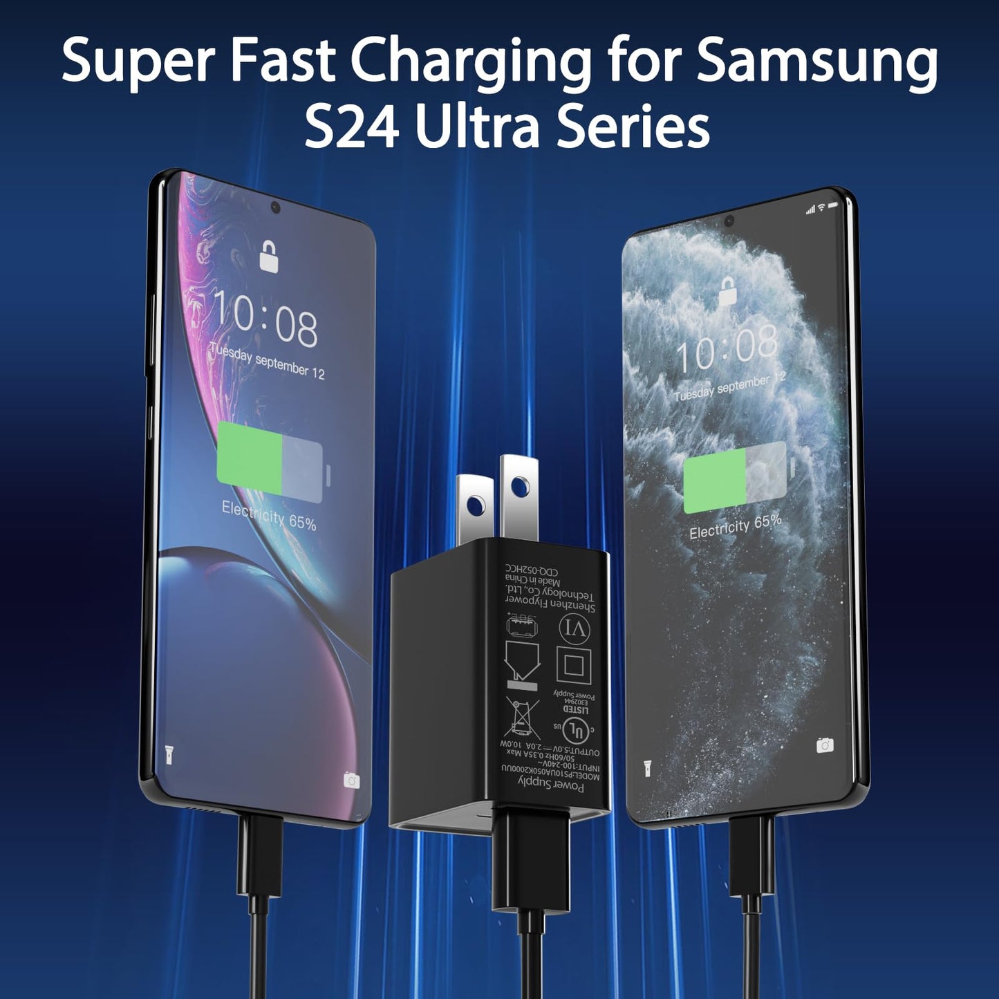 Micro USB Cable 6ft Long Android Charger Cable for Samsung Tablet Charger Cord with USB C Adapter Fast Android Phone USB Charging Cord for Samsung