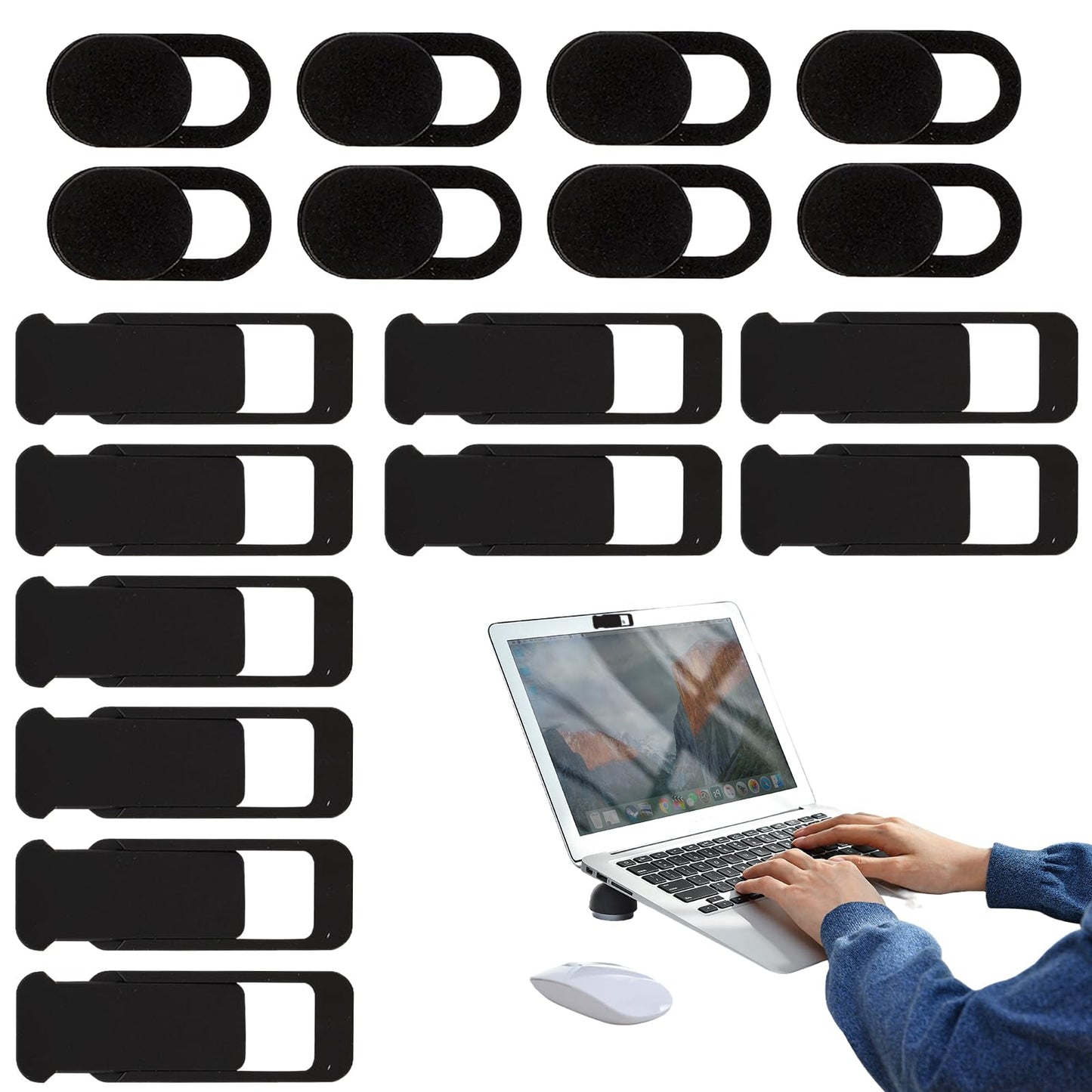 braxan Laptop Camera Cover Slide, Webcam Privacy Cover, Protect Privacy and Security, Suitable for Computer, Mobile Phones, Laptops, Tablets (18Pcs