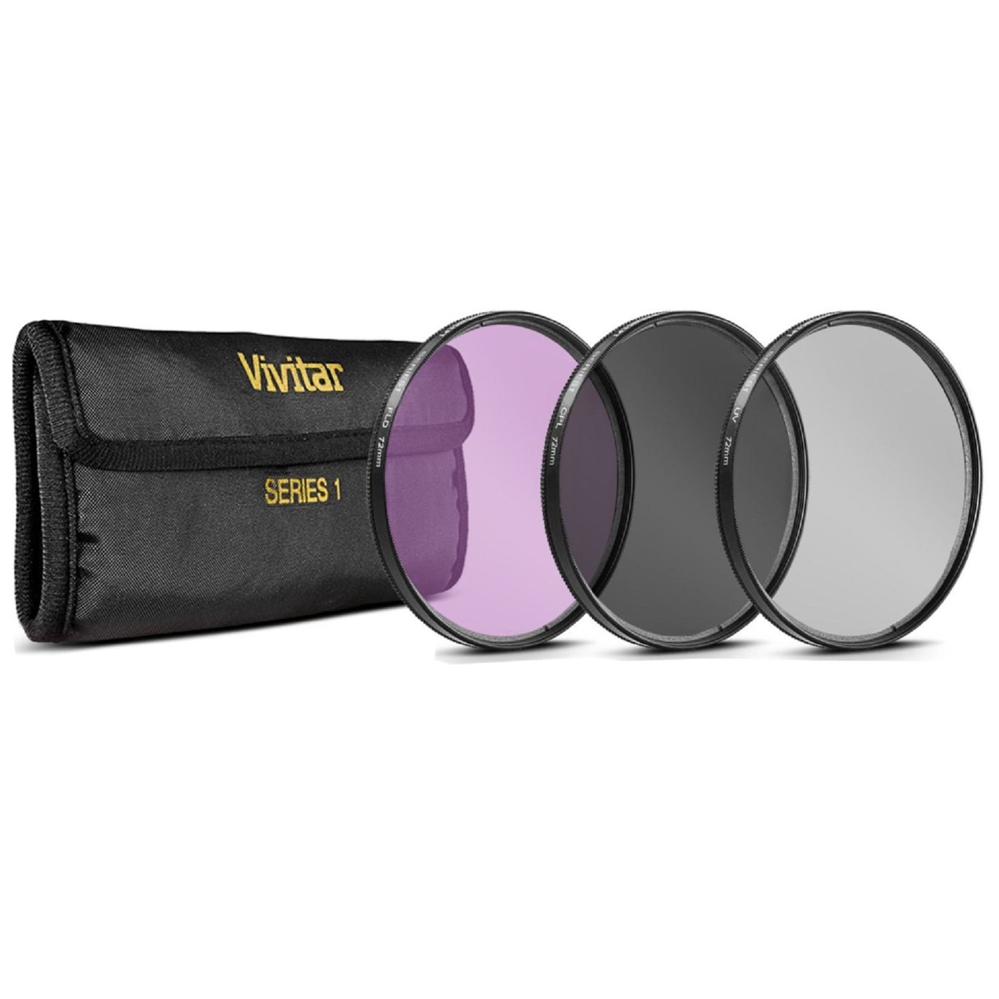 72mm 7 Piece Filter Set Includes 3 PC Filter Kit (UV-CPL-FLD-) and 4 PC Close Up Filter Set (+1+2+4+10) for Canon, Olympus, Pentax, Sony, Sigma