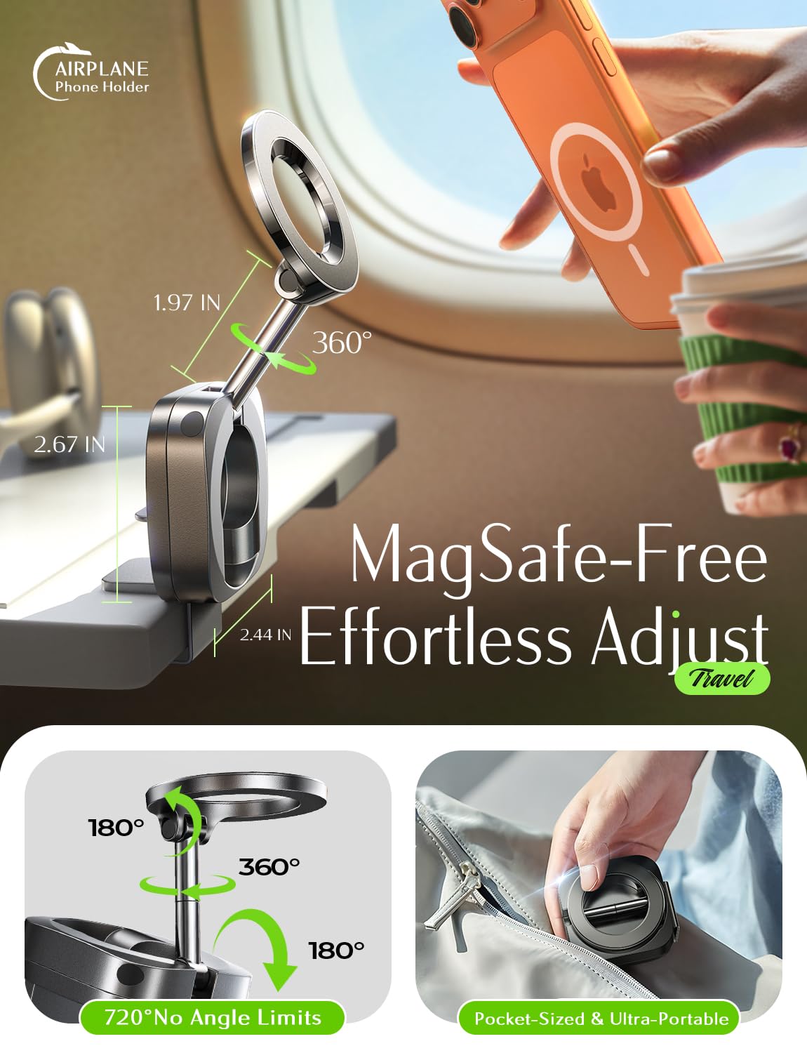 LISEN Airplane Travel Essentials for Flying Airplane Phone Holder for Desk