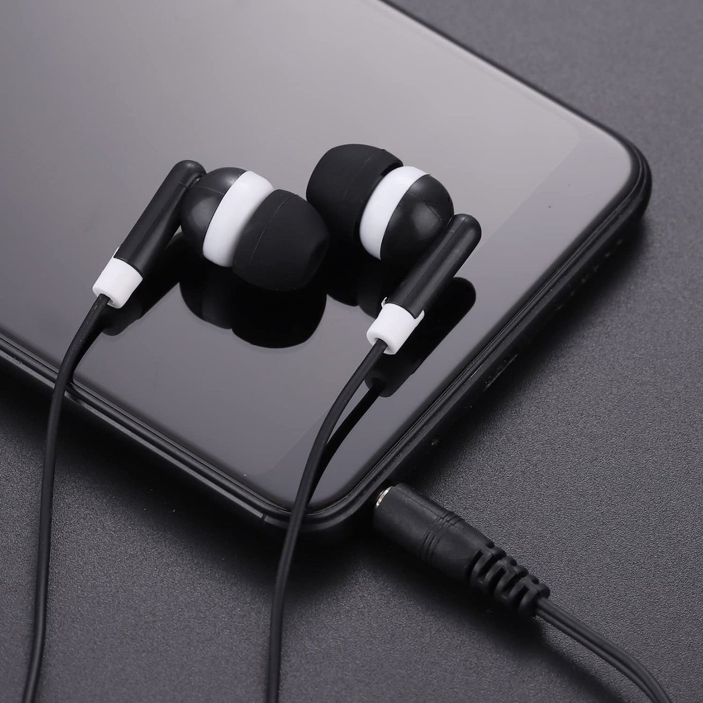 CN-Outlet Wholesale Bulk Individually Bagged Earbuds Headphones 100 Pack for iPhone, Android, MP3 Player(Black)