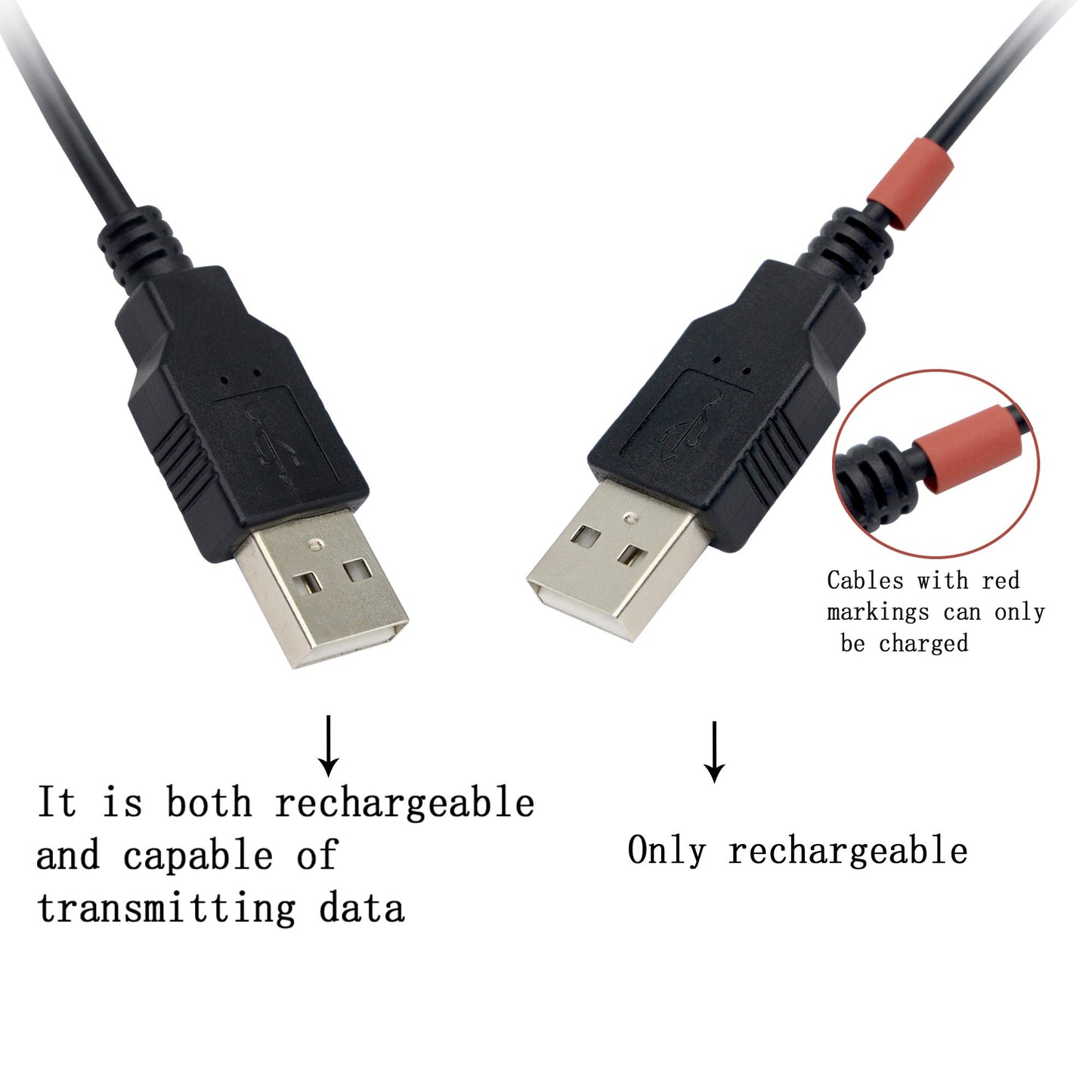 YOUCHENG 30cm USB 2.0A Female to Dual A Male Y Hub Adapter Cable for Computers and Mobile Phones - Data Transmission on One Port (2-Pack)