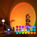 Tsrarey Sunset Lamp Projection, Not Only 21 Colors Sunset Lights, 180 Degree Rotation Led Light, Push Button Switch & APP Control Projector for Party