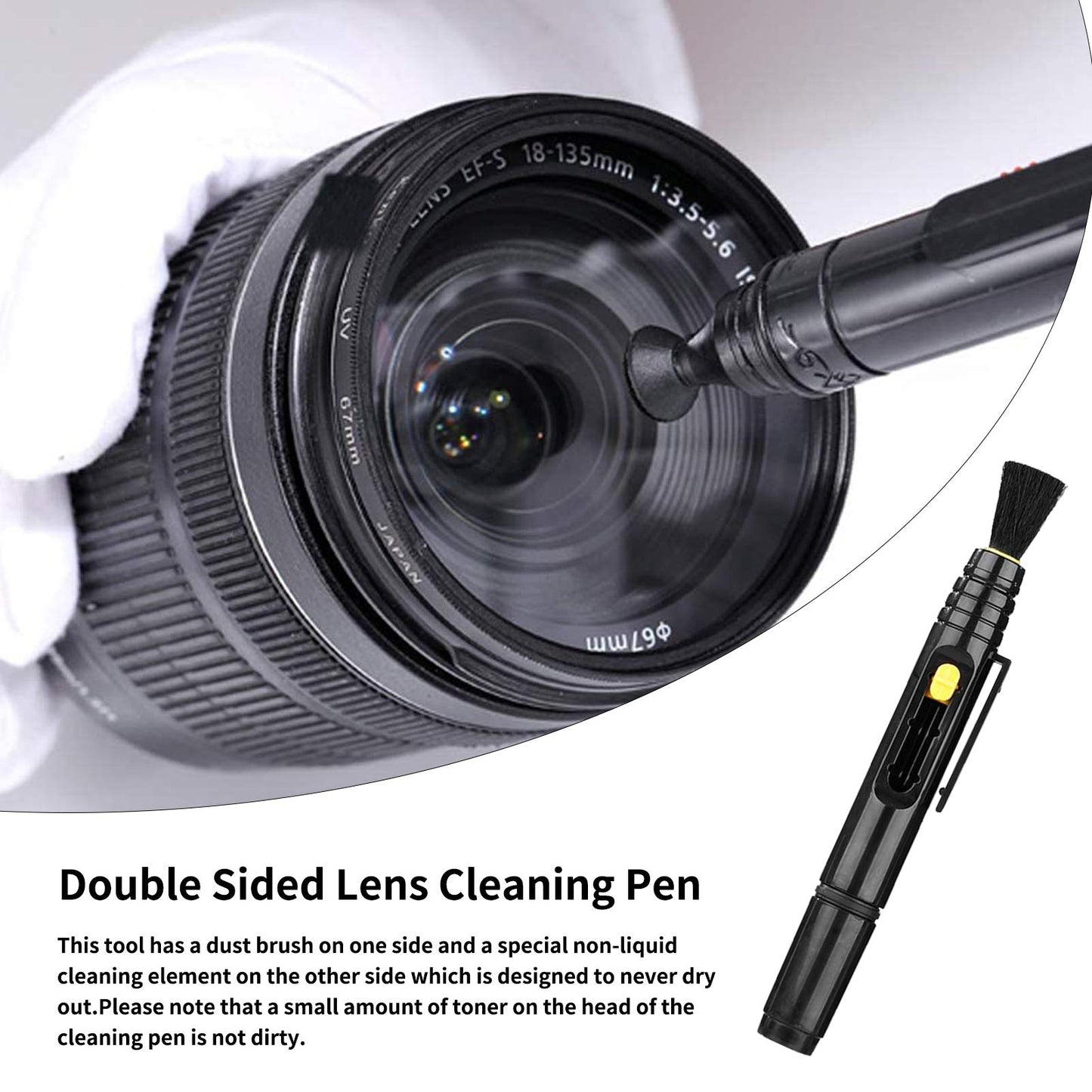 KuuZuse Professional DSLR Camera Cleaning Kit with APS-C Cleaning Swabs, Microfiber Cloths, Camera Cleaning Pen, for Camera Lens, Optical Lens