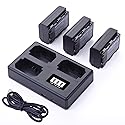 3-Pack NP-FZ100 Battery with Triple Slot LCD Charger for Sony A7iii, A7iv, A7C, FX3, FX30, A9, A6600, A6700, ZV-E1, ZV-E10ii, Alpha 9, Alpha A9 II
