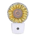 EKOBLA Sunflower Night Light, Boho Yellow Floral Night Lights Plug Into Wall with Dusk to Dawn Sensor, Gift for Women, Mom and Grandma