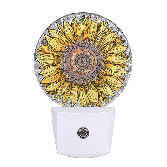 EKOBLA Sunflower Night Light, Boho Yellow Floral Night Lights Plug Into Wall with Dusk to Dawn Sensor, Gift for Women, Mom and Grandma