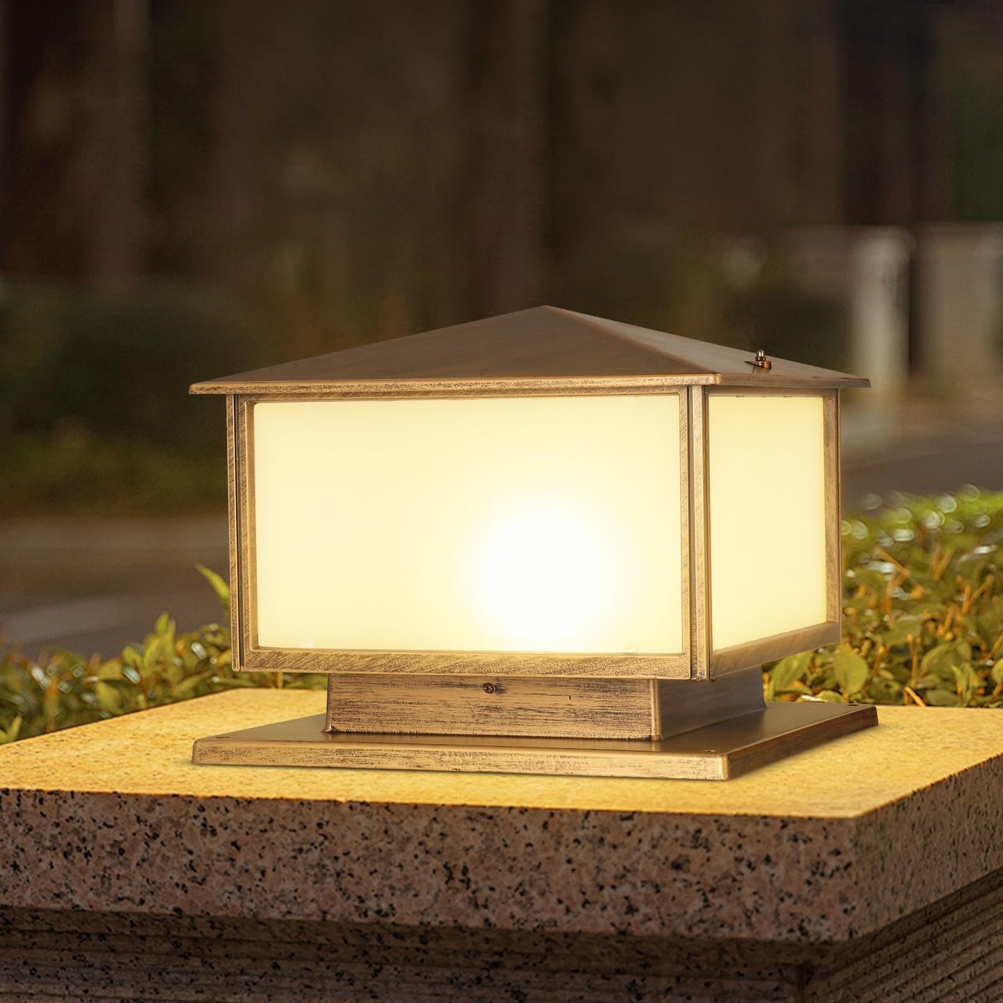 SLAWA Outdoor Post Lights with Mount Base, Exterior Patio Pillar Lights Outdoor Fixture with Aluminum Housing, Outdoor Column Lights Fixture