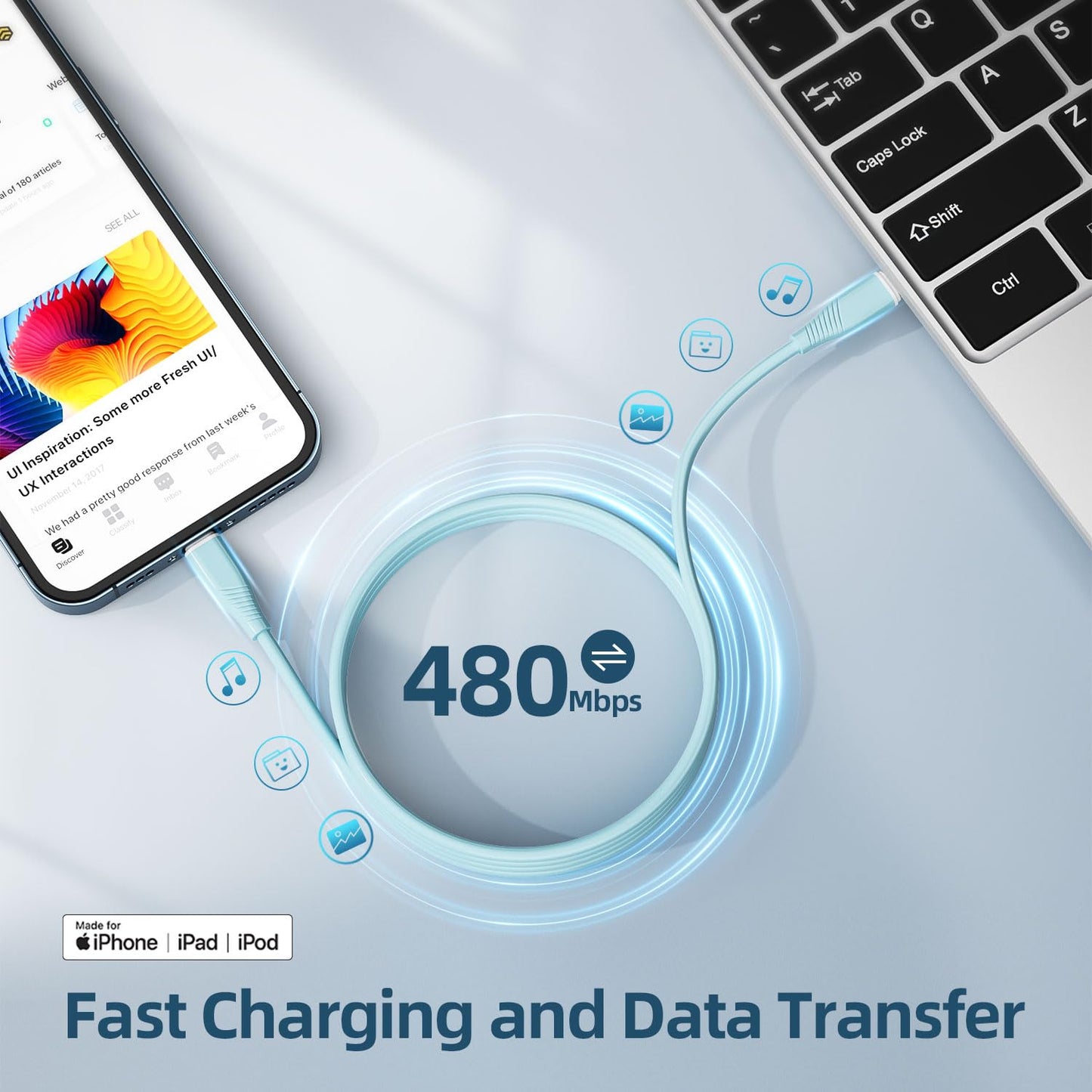 LSA Apparel iPhone Charger Fast Charging 20W PD USB-C Wall Charger and 6 FT USB C Charging Cable iPhone Fast Charger Compatible with iPhone 14 13 12