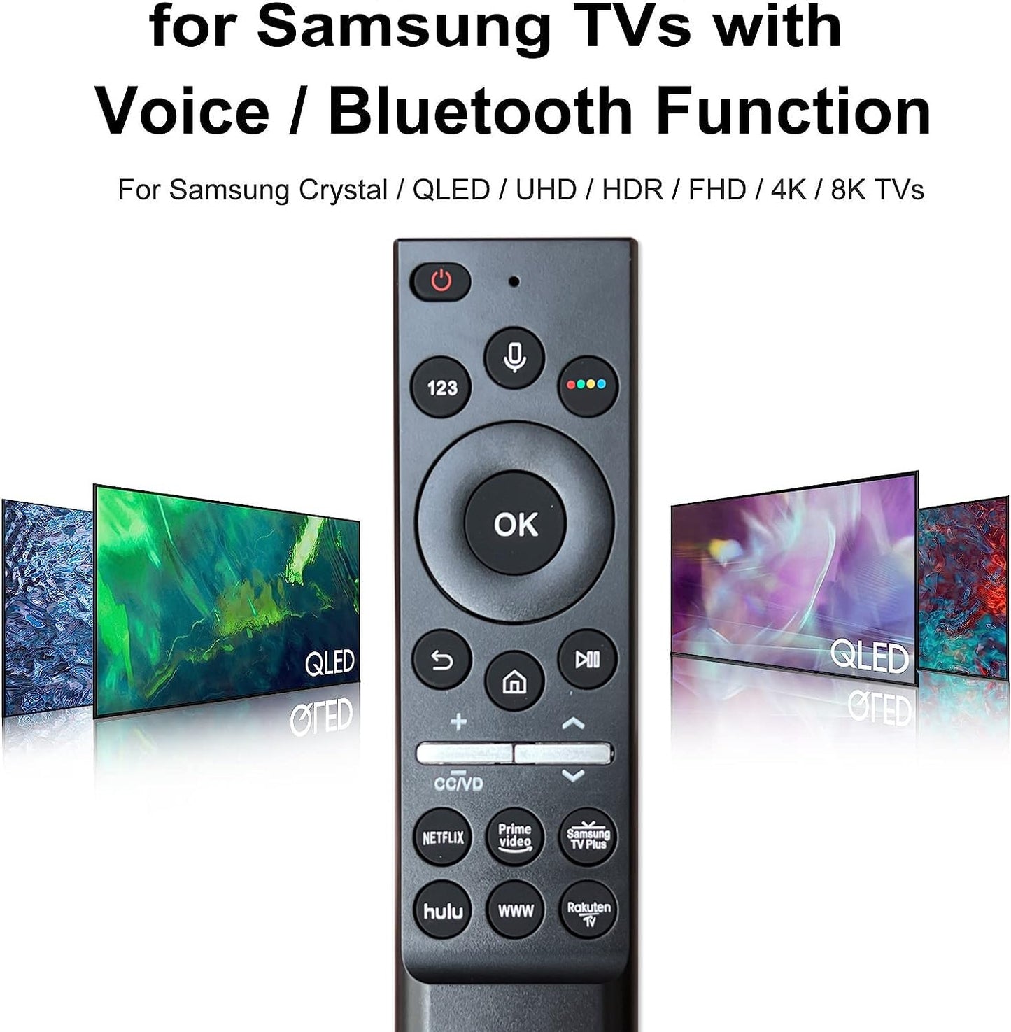 Replacement for Samsung TV Remote, Compatible withr All 2019-2025 Samsung Remote Control for Smart TV with Voice Control. 1-Year Warranty
