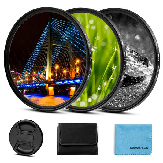Sedremm Compatible with 62mm Star Filter 3 Pieces Starburst Lens Filter Canon Nikon Sony Olympus Pentax Tarmon Sigma and Other DSLR Cameras 4 Points 6
