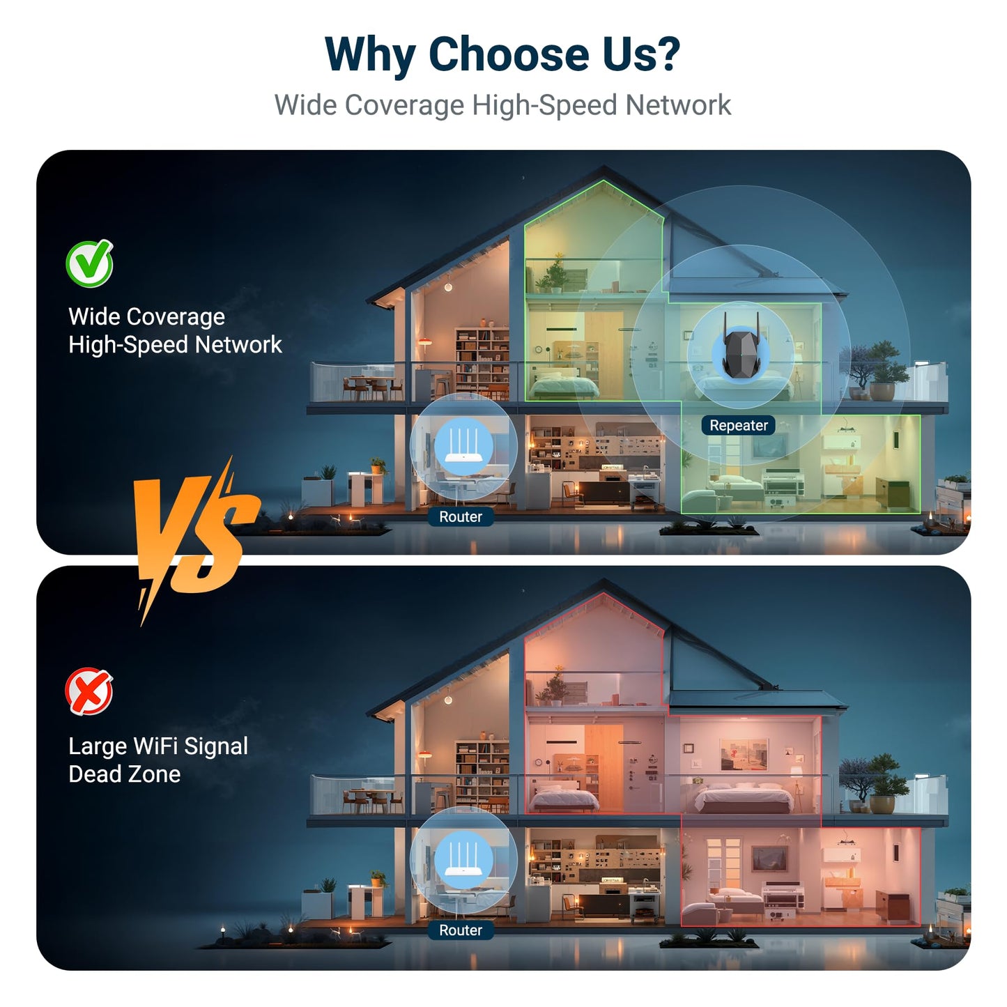 2026 AX3000 WiFi 6 Extender Signal Booster, Multi-Link Connectivity Internet Extender WiFi Booster for Home, Dual Band Long Range WiFi Repeater, Up