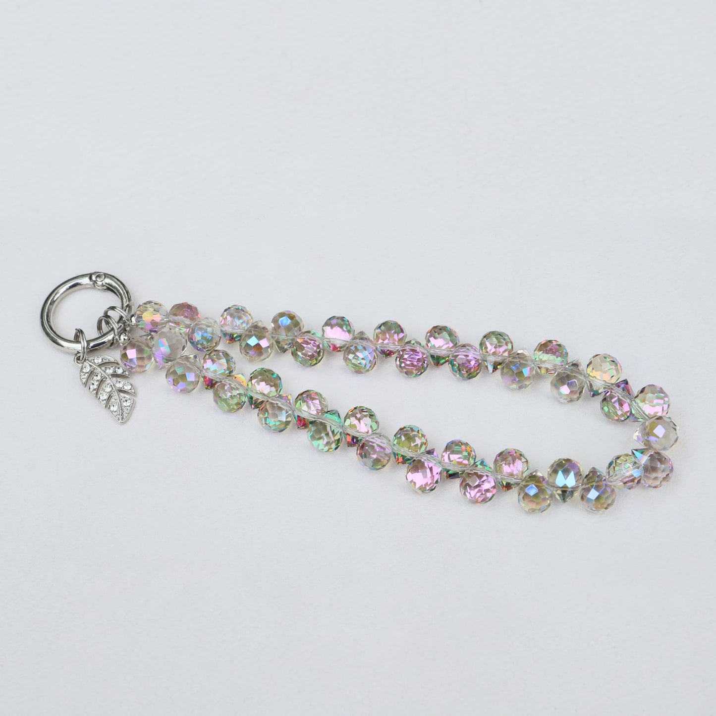 Yeazon Cell Phone Wrist Strap Crystal Beaded Phone Chain Bling Mobile Lanyard Keychain Wristlet Bracelet for Women,2Pcs (Purple)