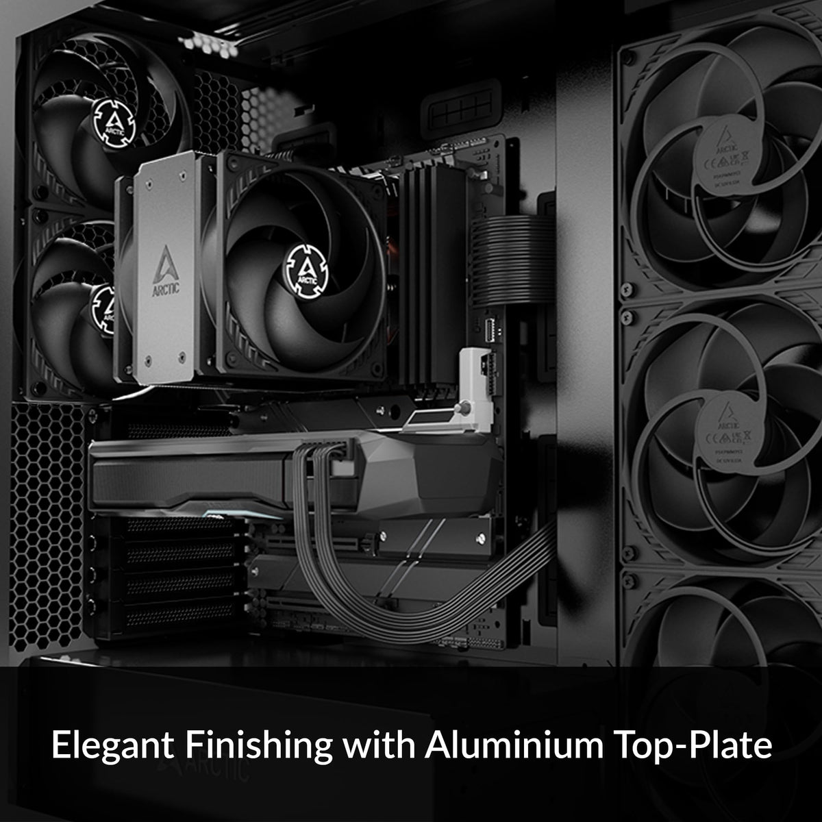 ARCTIC Freezer 36 (Black) - Single-Tower CPU Cooler with Push-Pull, Two Pressure-optimised 120 mm P Fans, Fluid Dynamic Bearing, 200-1800 RPM, 4