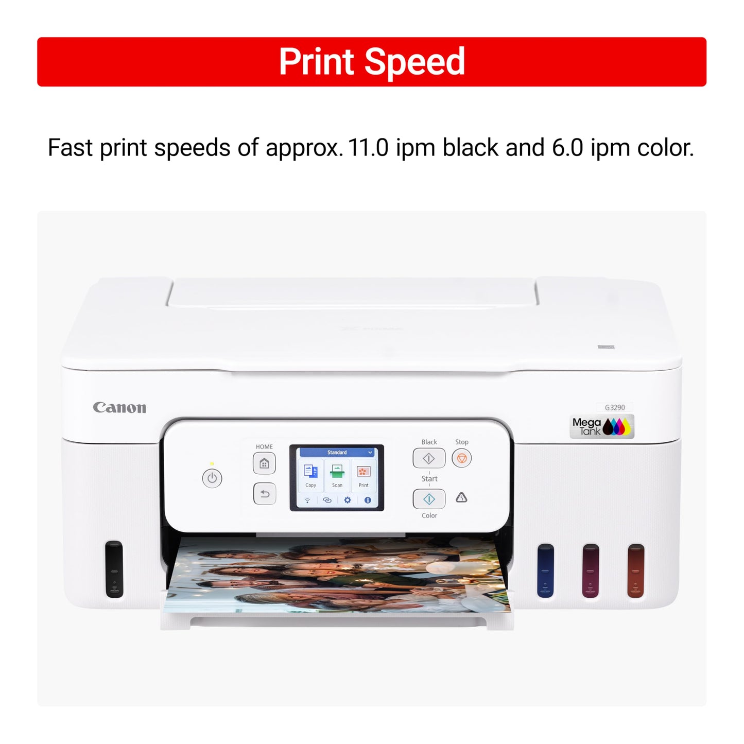 Canon Megatank G3290 All-in-One Wireless Supertank [Megatank] Printer | Print, Copy, Scan | Mobile Printing |2.7" LCD Color Touchscreen | Auto Duplex