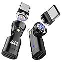 TiMOVO USB C Magnetic Adapter, (2 Pack) PD 240W Charging, Data Transfer, Right Angle C to C Adapter Extender for iPad/iPhone, Black