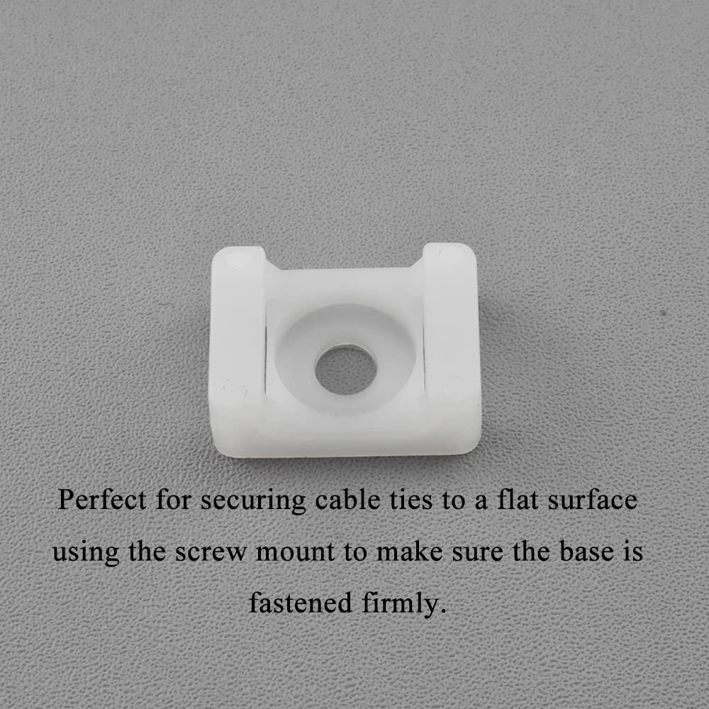 Acoeitl Zip Tie Base Saddle Type Zip Tie Anchors Cable Tie Base Saddle Type Mount Wire Holder with 5mm Screw Hole for Office Home Garden TV cables