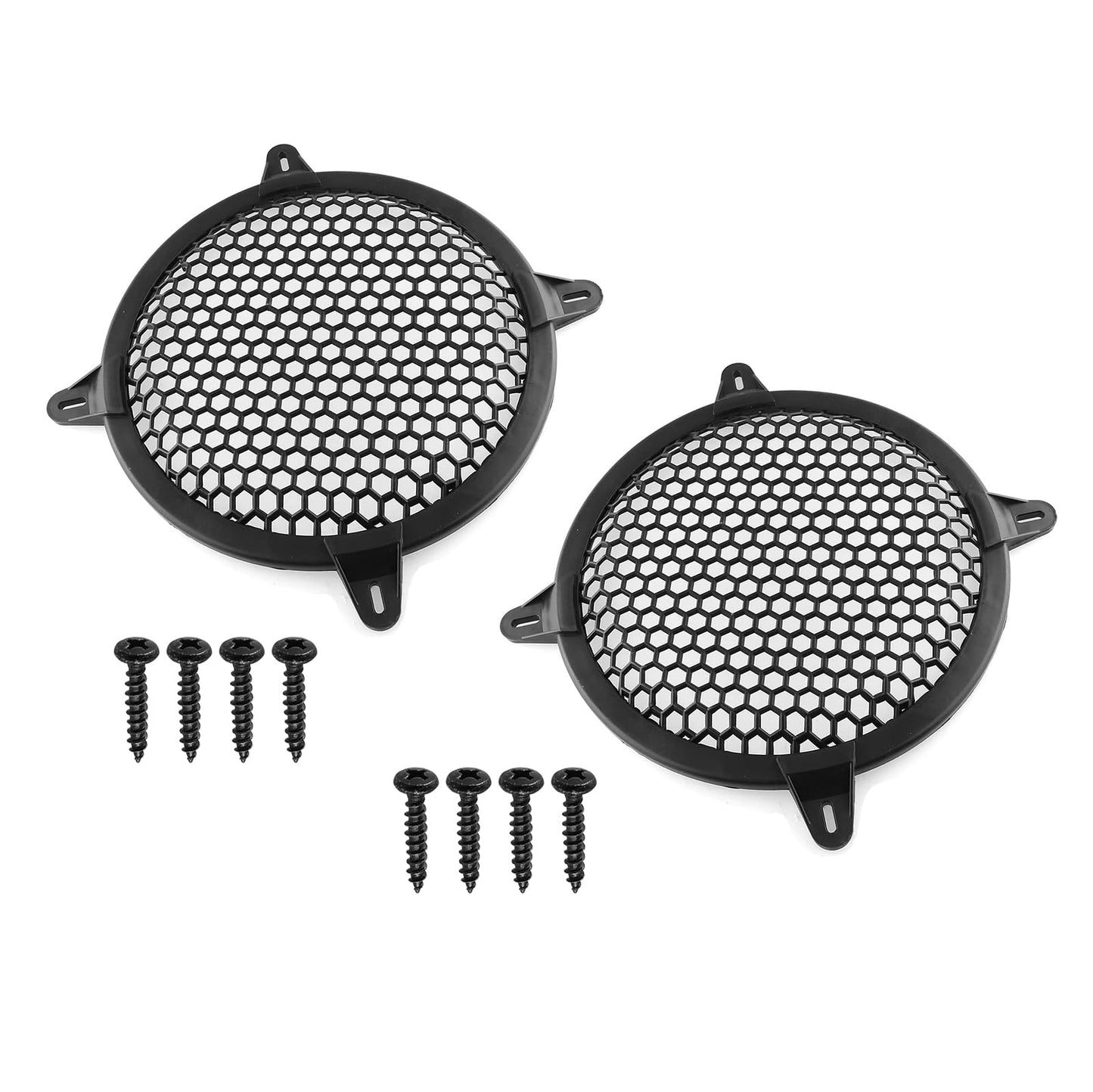 SYCZIOHU 2 Pcs 8 Inch Speaker Grill Plastic Round Subwoofer Grill with 4 Pcs Clamps Waffle Protector Guard Speaker Cover Decorative Car Audio Grille