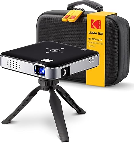 Kodak Luma 150 Wireless Mini Pico Projector (Black) Standard Kit, DLP, Supports 1080p Input, HDMI, USB & microSD, with a Built-in Rechargeable Battery