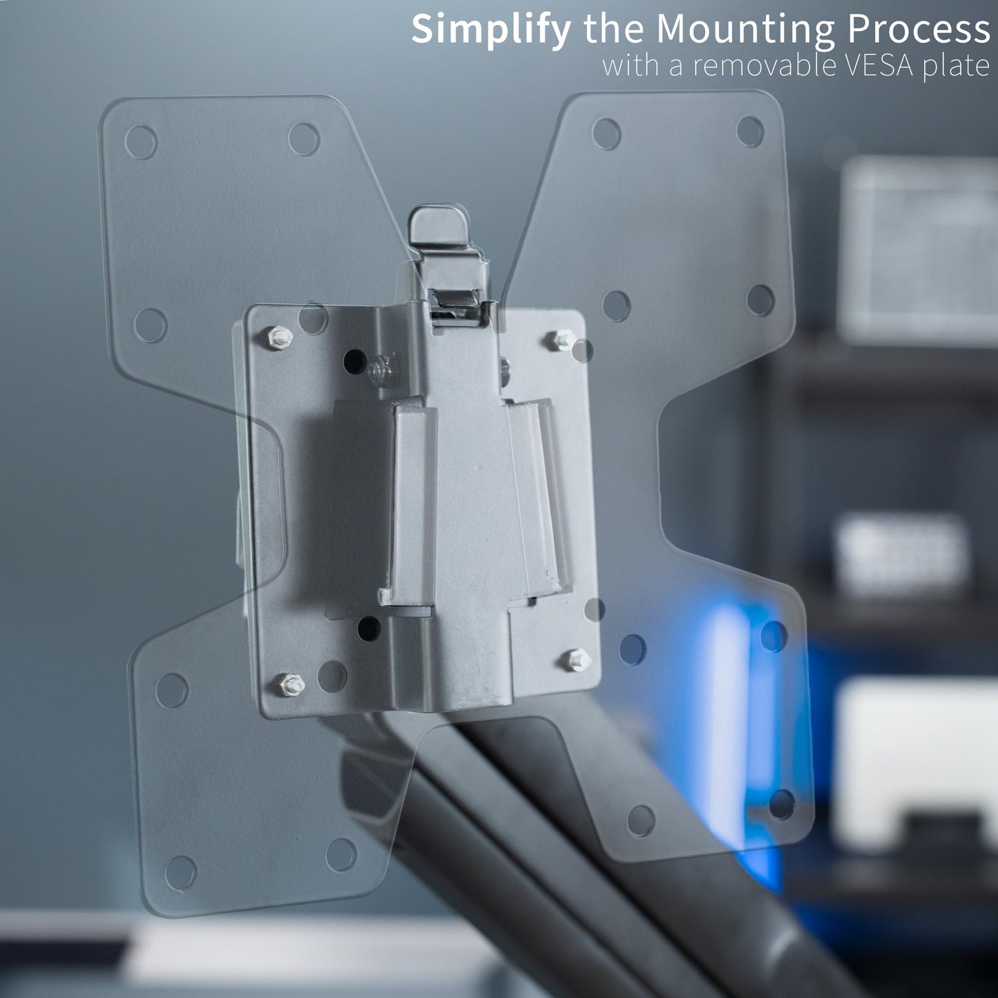 VIVO Large Adapter VESA Mount Quick Release Bracket Kit, Stand Attachment and Wall Mount Removable VESA Plate for Easy LCD Monitor and TV Screen