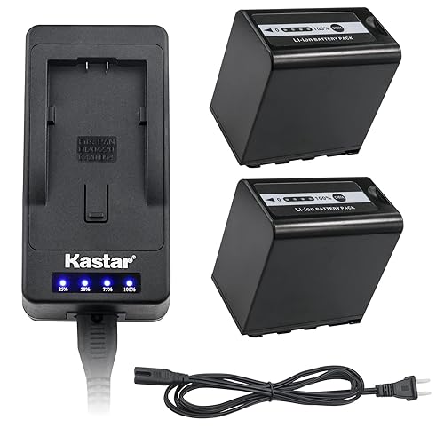 Kastar LED Super Fast Charger & Camcorder Battery X2 for Panasonic AG-VBR89G AG-VBR59 AG-VBR118G AG-BRD50 AG-B23 & AG-DVX200 AG-AC8 AG-AC90A AG-DVC30