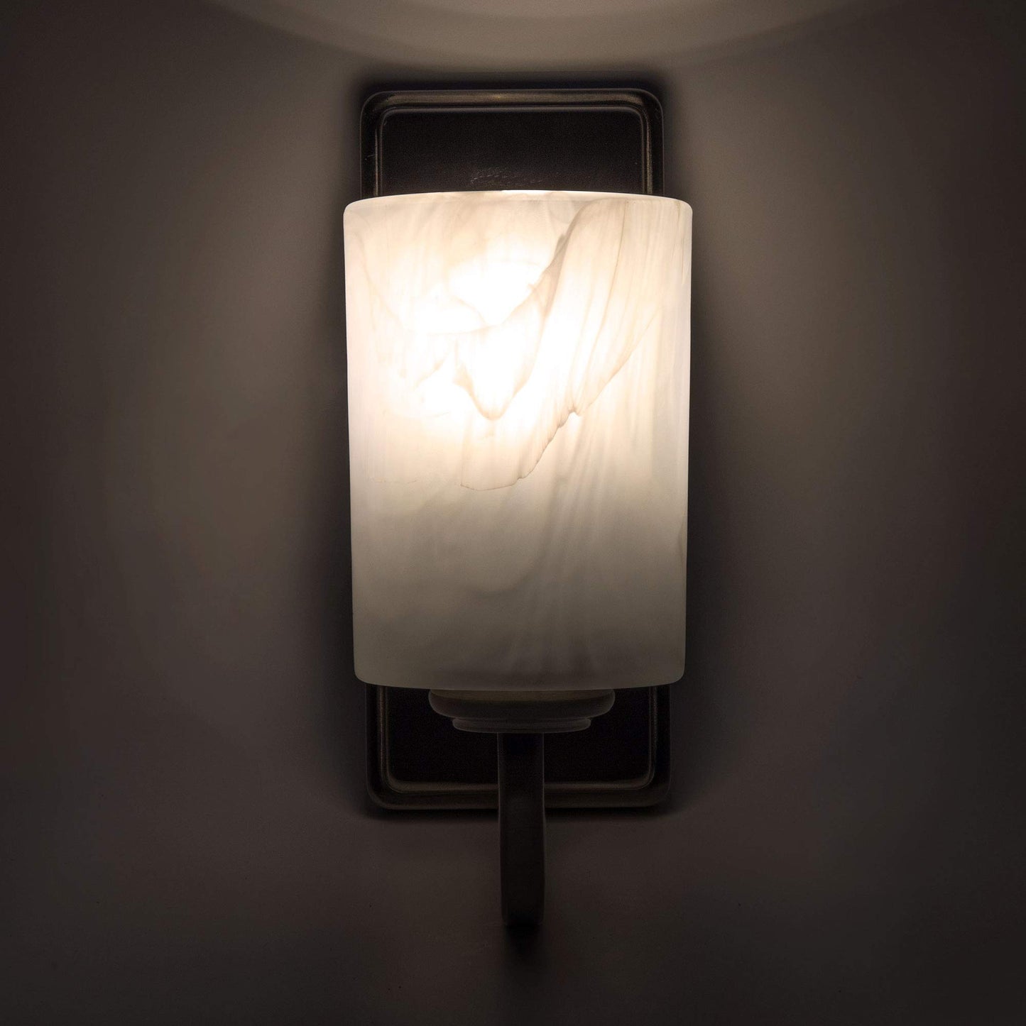 RecPro RV Side Wall Sconce Light | Satin Nickel | Frosted Glass | 110V