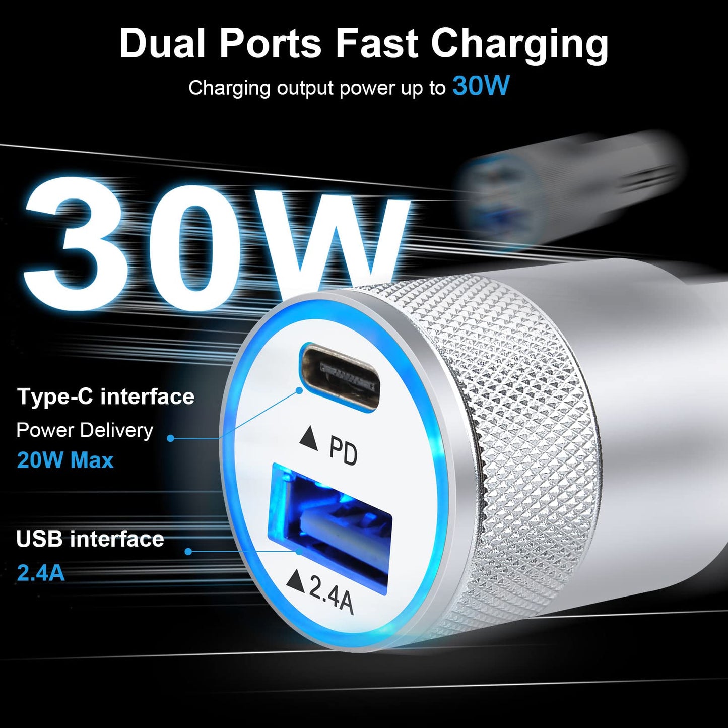Android Type C Pixel Fast Wall Charger fo,20W PD USB C Charger Box 30W Car Adapter 6FT USB C-C Cable