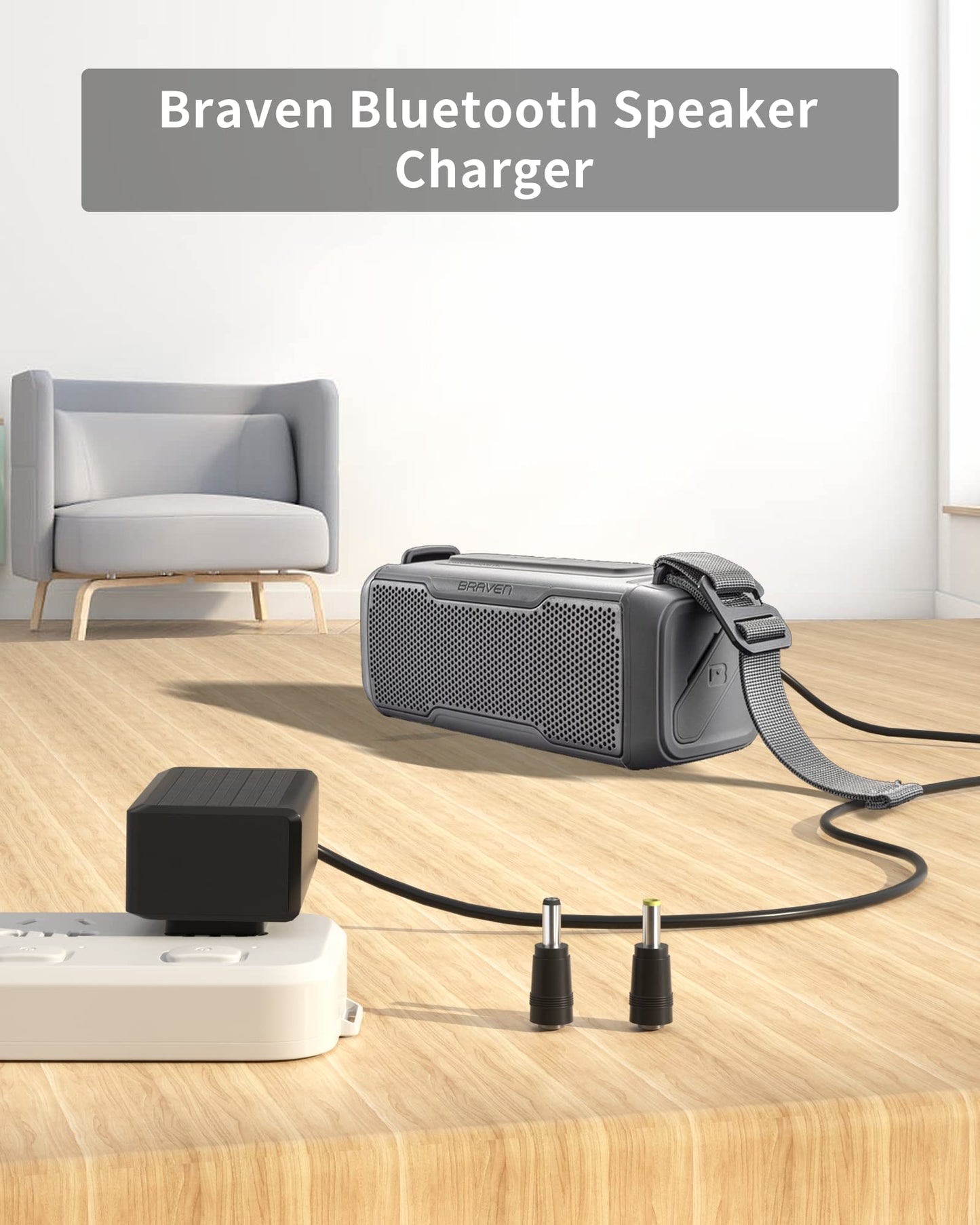 WUKUR 12V Charger Compatible with Braven Bluetooth Speaker BRV-X, BRVX, BRVXGWB, BRVXBBB, BRV-HD Power Cord