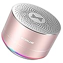 LENRUE A2 Portable Wireless Bluetooth Speaker with Lights and Lanyard,5W Mini Small Metal Speakers Bluetooth 5.0/Aux-in for iPhone Android Home