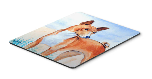 Caroline's Treasures 7223MP Red and White Basenji Mouse Pad, Hot Pad or Trivet for Home Office Gaming Working Computers Laptop Mouse Mat,Washable