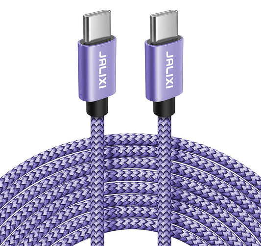 JALIXI 20ft USB C Cable 60W, Long USBC to USBC Cable Fast Charging, Type C Charger Cord for iPhone 16 15 Pro Max, for iPad/MacBook, Samsung S24 S23