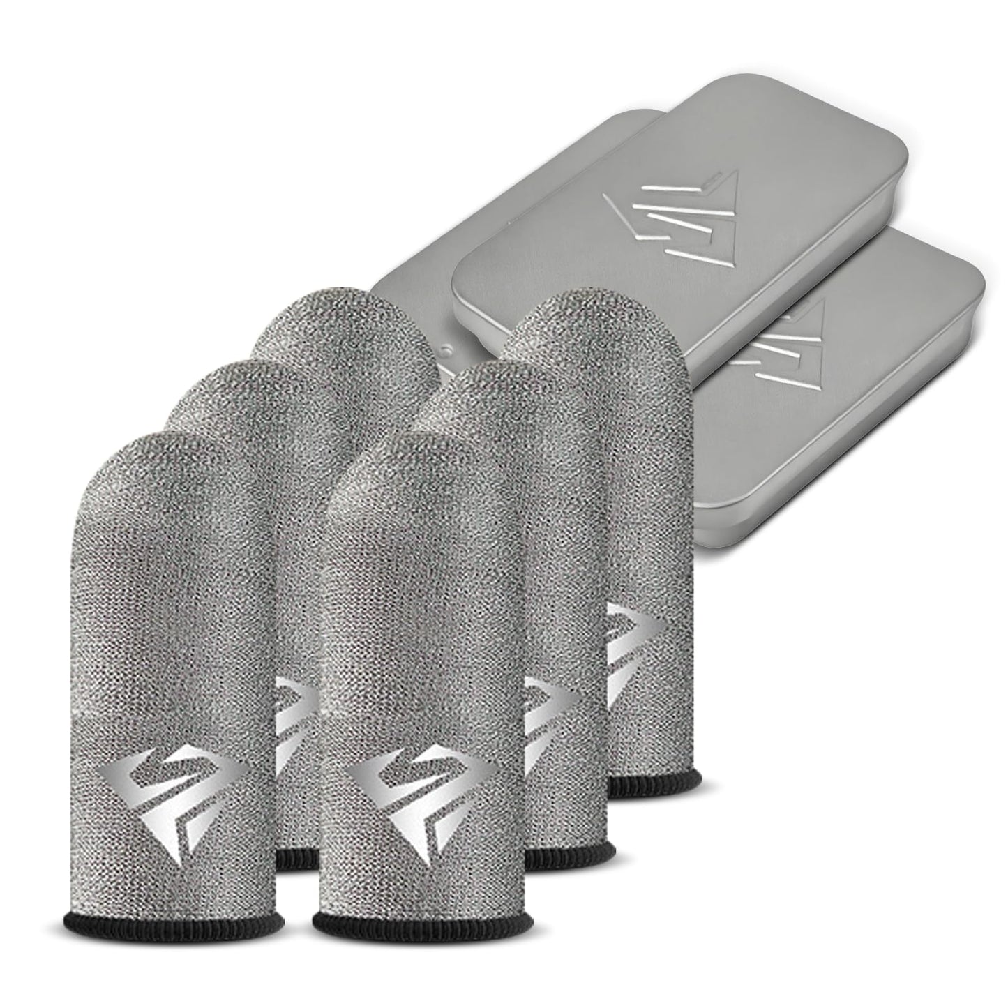 Ryetvok 6Pcs Gaming Finger Sleeves, 0.24mm Silver Fiber Anti-Sweat Thumb Sleeves for Mobile Gaming, Breathable Touchscreen Mobile Gaming Finger