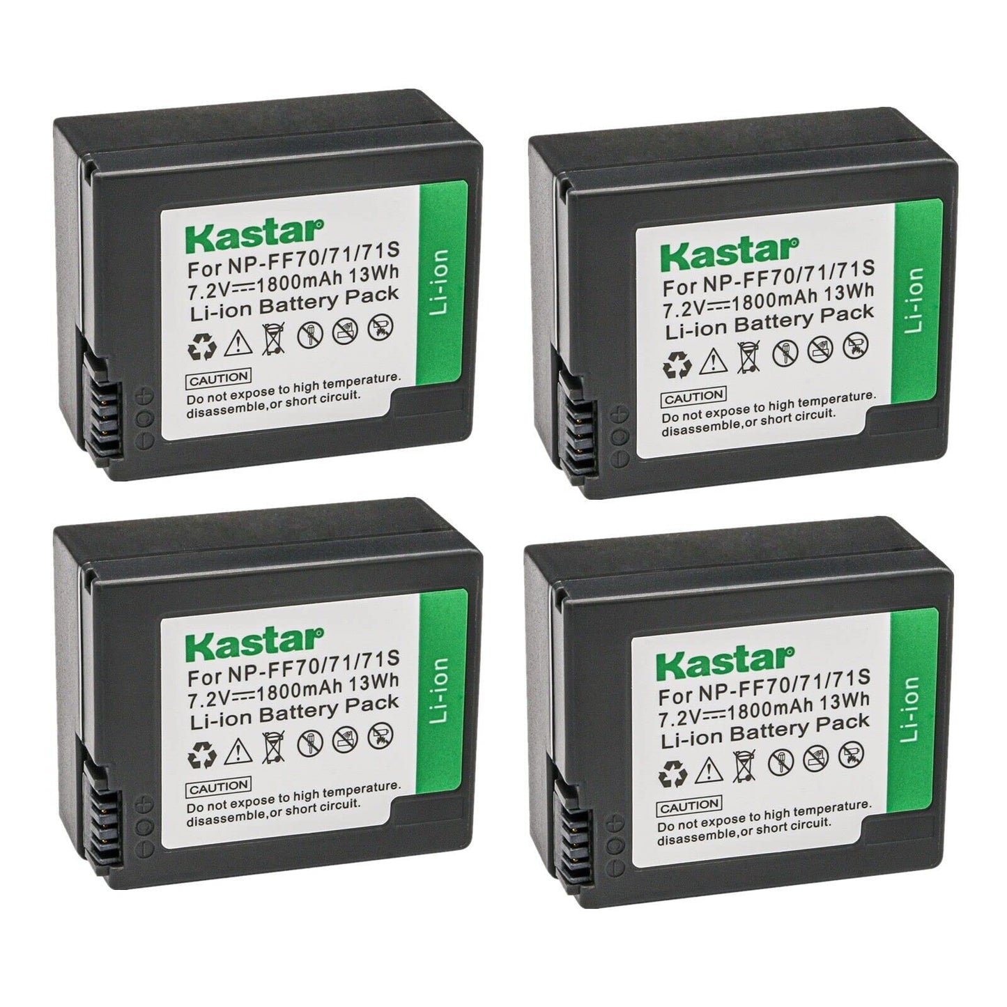 Kastar NP-FF70 Battery 4-Pack Replacement for Sony DCR-IP45, DCR-IP45E, DCR-IP5, DCR-IP55, DCR-IP55E, DCR-IP5E, DCR-IP7, DCR-IP7BT, DCR-IP7E