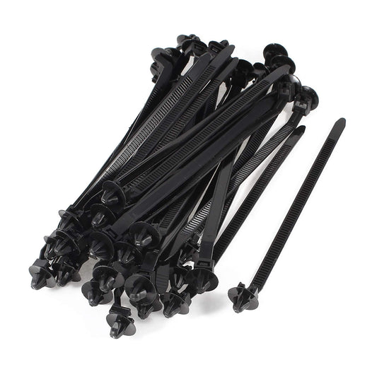 uxcell Nylon Umbrella Wing Push Mount Cable Tie, 167mm x 6.5mm, 40 Pcs, Black