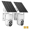 4G LTE Cellular Security Camera Outdoor, No WiFi Security Camera Solar Powered, 360° View Outdoor Security Cameras Wireless, 2K Color Night Vision