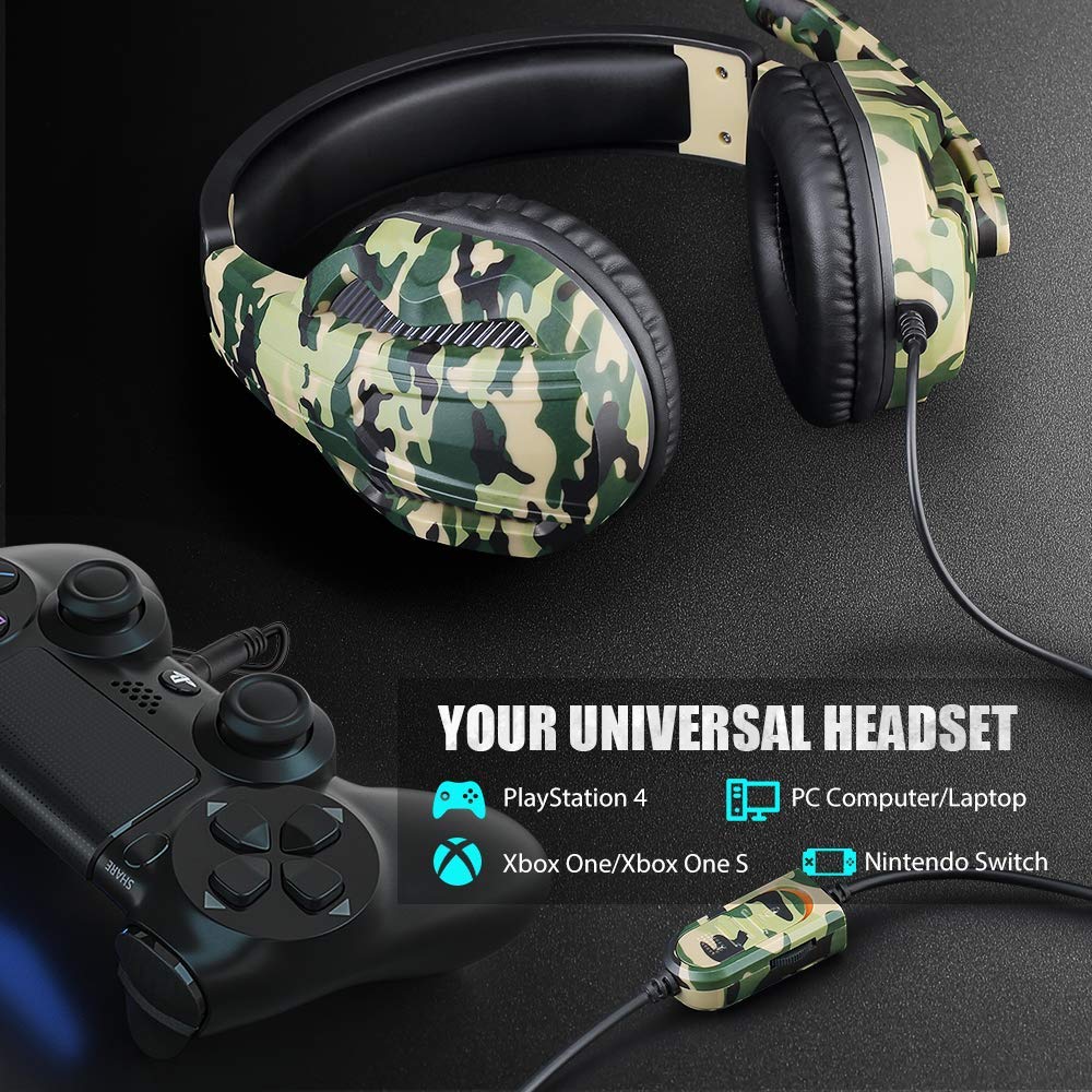 Picozon Gaming Headset with Microphone, 3.5mm Plug Headphone Compatible with PS5 PS4 PlayStation 4/5 Computer Laptop iPad Surface Smartphone