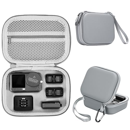 Honlyn Carrying Case for DJI Osmo Action 6,PU Storage Travel Bag for DJI Osmo Action 6 Accessories (Gray)