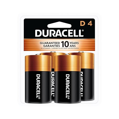 Duracell Coppertop D Batteries, 4 Count (Pack of 1), D Battery with Long-lasting Power, All-Purpose Alkaline D Battery for Household and Office…