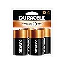 Duracell Coppertop D Batteries, 4 Count (Pack of 1), D Battery with Long-lasting Power, All-Purpose Alkaline D Battery for Household and Office…