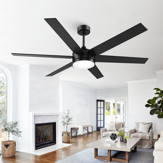 Vaczon 60 Inch Large Ceiling Fans with Lights and Remote, Smart Remote/APP
