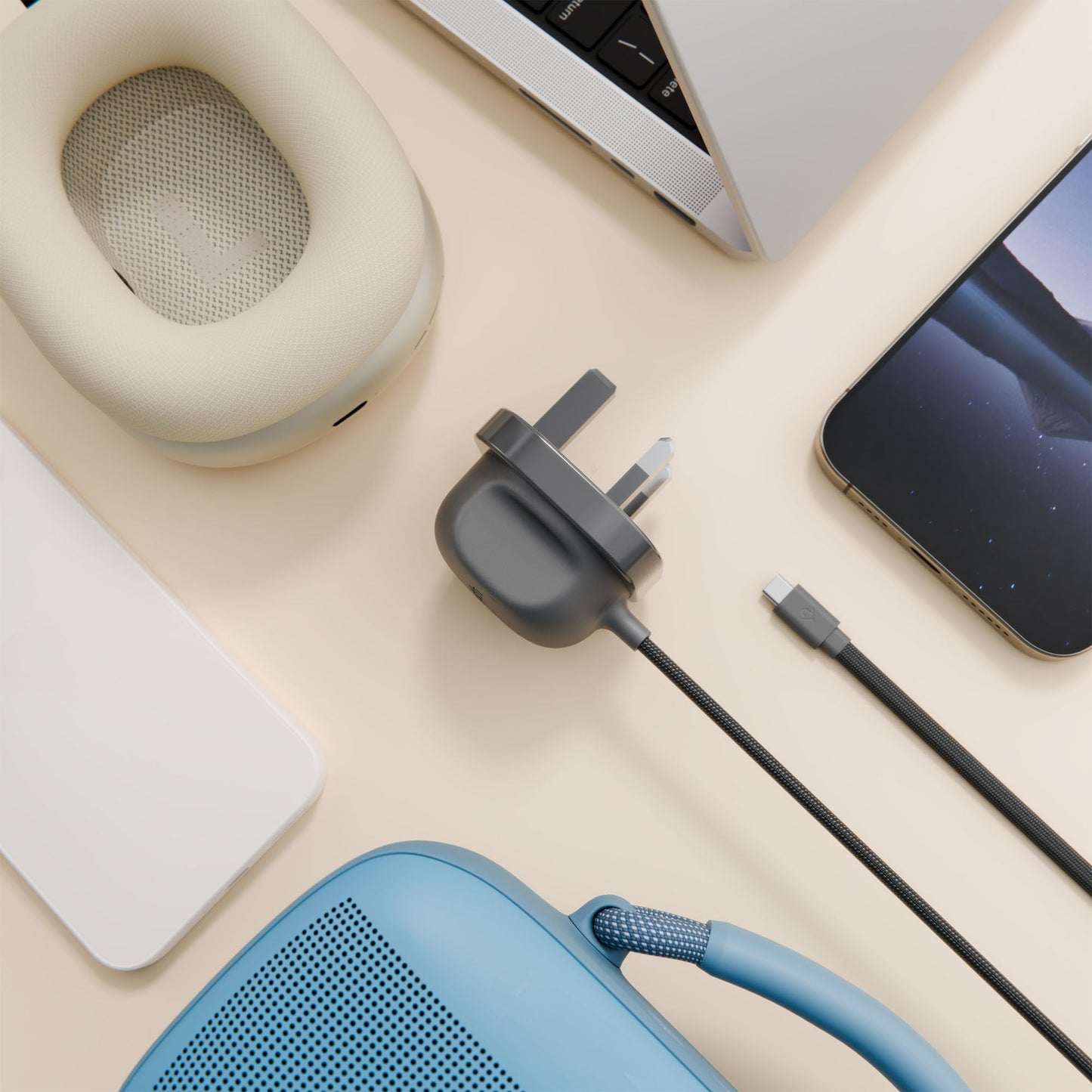 Twelve South PowerCord All-in-One 30W USB-C Fast Charger with US- 4 ft Charging Cable + Wall Adapter Block for USB-C PD 3.0 for iPhone, iPad, Samsung