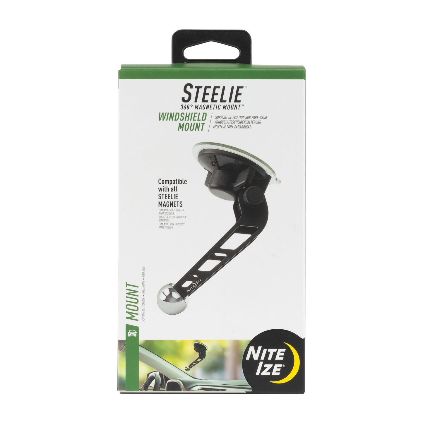 Nite Ize Steelie Windshield Mount - Phone Holder for Car Windshield - Alternative to Car Dashboard & Vent Phone Mounts - Compatible with Steelie